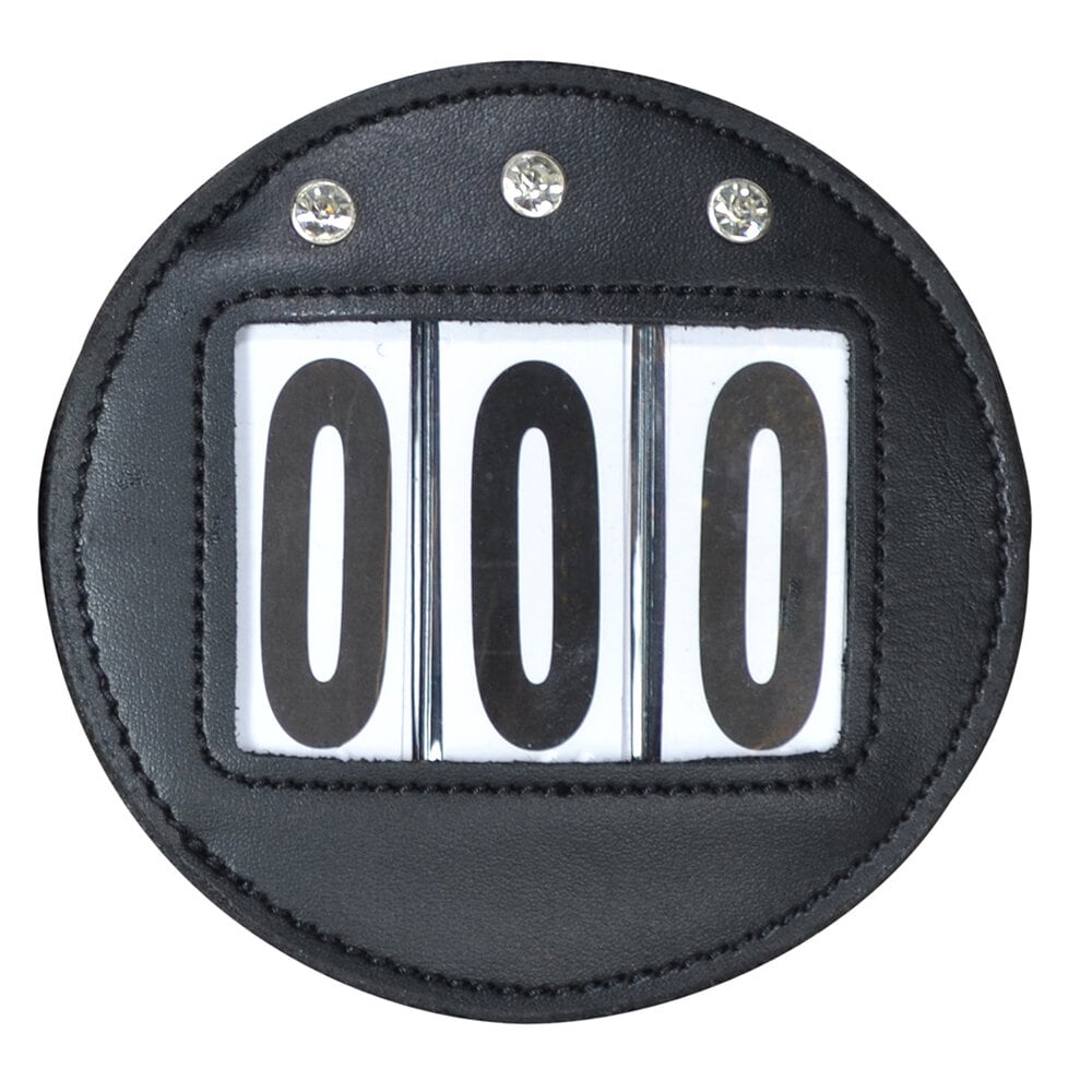 Nummerlapp Rund 3-siffror Brun m strass